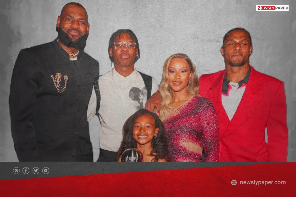 Lebron James with his family including son Bryce Maximus James